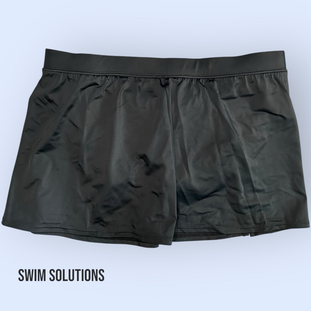 Black Thigh Minimizer Swim Skirt - Size 22W